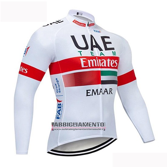 Abbigliamento UCI Mondo Campione Uae 2019 Manica Lunga e Calzamaglia Con Bretelle Bianco Rosso - Clicca l'immagine per chiudere